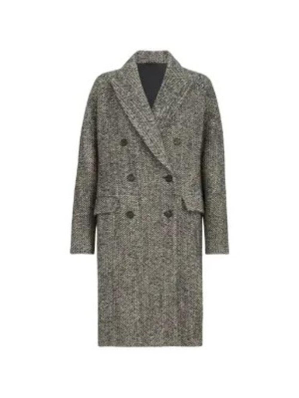 Brunello Cucinelli Double-Breasted Chevron Coat Tag Size 42 Women